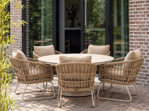 Intenso Trofarello/La Fonte ø 150 cm Low Dining Gartenmöbel-Set 6-teilig