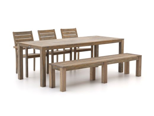 ROUGH-S 220 cm Gartenmöbel-Set mit Bank 5-teilig stapelbar
