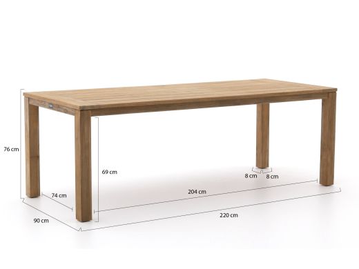 Intenso Umbria/ROUGH-S 220 cm Gartenmöbel-Set 7-teilig verstellbar