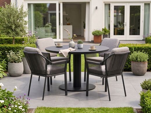 Tierra Outdoor Liv/La Fonte ø 120 cm Gartenmöbel-Set 5-teilig