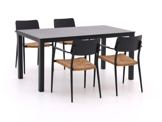 Bellagio Cino/Menzano 160 cm Gartenmöbel-Set 5-teilig stapelbar