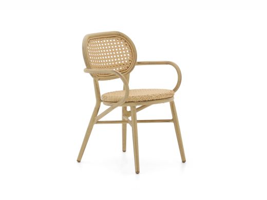 Forza Idrea Gartenstuhl stapelbar - Taupe - Beige - Braun - Polyrattan