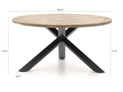 Tierra Outdoor Liv/ROUGH-Y ø 150 cm Gartenmöbel-Set 6-teilig stapelbar