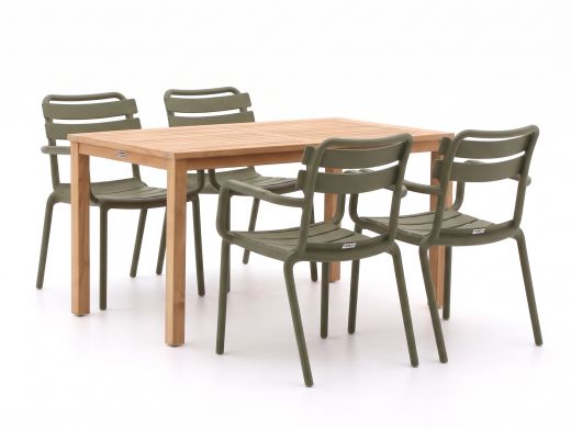 Forza Vico/Liverpool 145 cm Gartenmöbel-Set 5-teilig stapelbar