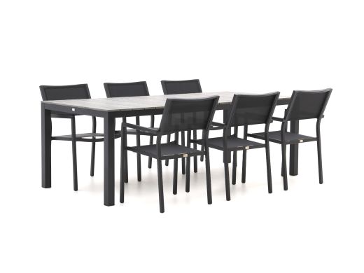 Bellagio Roma/Fidenza 220 cm Gartenmöbel-Set 7-teilig stapelbar