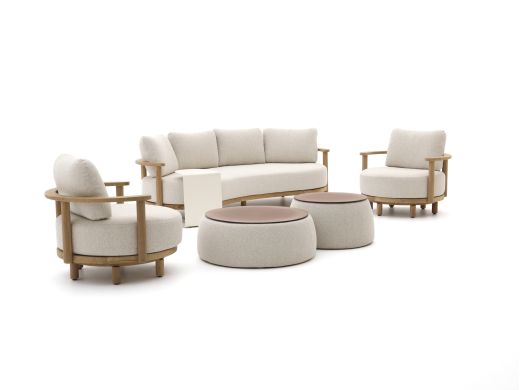 Zavelli Soffice Sessel-Sofa Lounge-Set 8-teilig drehbar 5-Sitzer