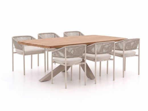 Bellagio Panaro/Induno Deens Ovaal 220cm dining tuinset 7-delig stapelbaar