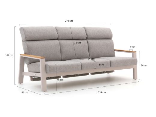 Bellagio Ledrotta Gartensofa 3-Sitzer 228 cm