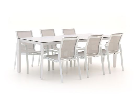 R&S Design Altea/Veneto 220 cm Gartenmöbel-Set 7-teilig stapelbar