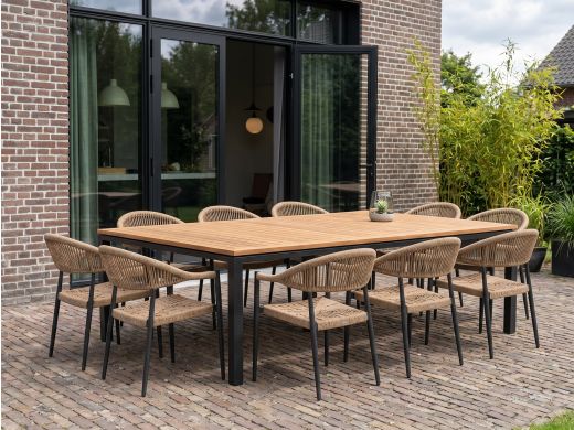 Manifesto Belpasso/Linosa 240x160 cm Gartenmöbel-Set 11-teilig stapelbar