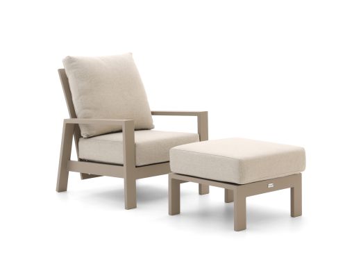 Tierra Outdoor Gartensessel verstellbar mit Gartenhocker