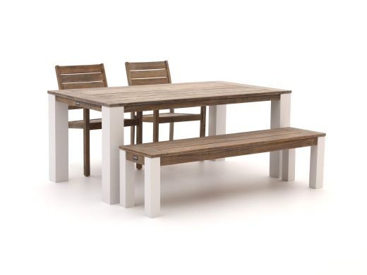 ROUGH-S/ROUGH-X 180 cm Gartenmöbel-Set met bank 4-teilig stapelbaar
