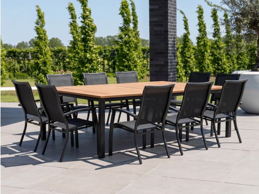Bellagio Lugo/Linosa 240x160 cm Gartenmöbel-Set 11-teilig stapelbar