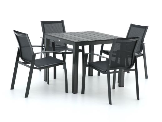R&S Design Altea/Fidenza 90 cm Gartenmöbel-Set 5-teilig stapelbar