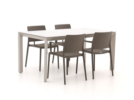 Forza Sile/Sestino 160 cm Gartenmöbel-Set 5-teilig stapelbar