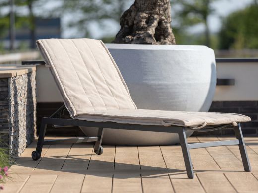 Fiber Outdoor Kissen für Gartenliege 200x65 cm - Sand Melange