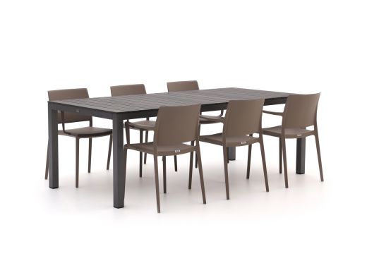 Forza Sile/Fidenza 220 cm Gartenmöbel-Set 7-teilig stapelbar