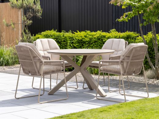 Tierra Outdoor Rivera/Orbital ø 120 cm Gartenmöbel-Set 5-teilig