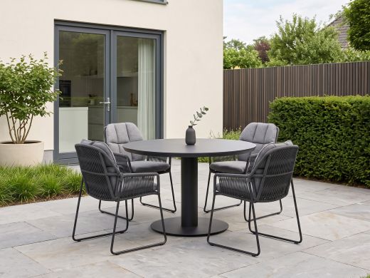 Tierra Outdoor Rivera/La Fonte ø 120 cm Gartenmöbel-Set 5-teilig