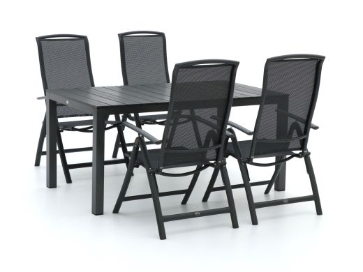 R&S Design Capri/Fidenza 160 cm Gartenmöbel-Set 5-teilig verstellbar