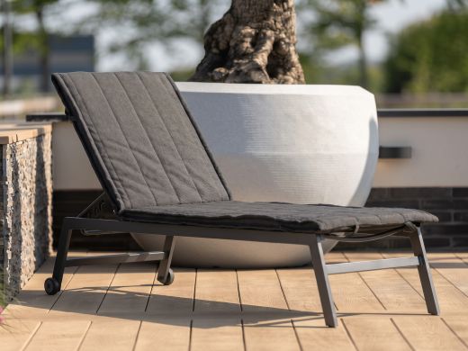 Fiber Outdoor Kissen für Gartenliege 200x65 cm - Dunkelgrau Melange