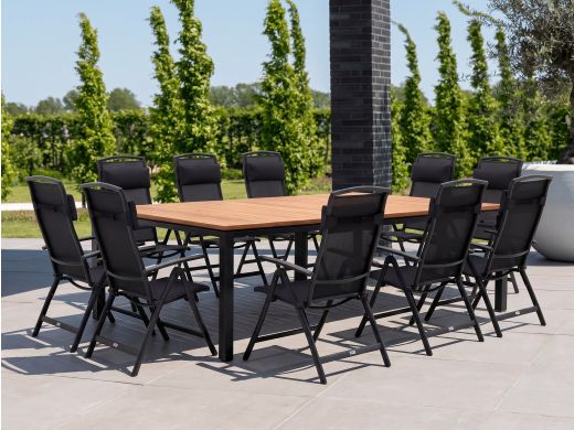 Forza Capri/Linosa 240x160 cm Gartenmöbel-Set 11-teilig verstellbar