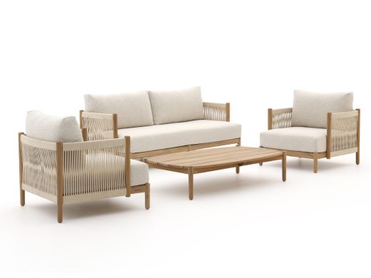 Zavelli Convivia Sessel-Sofa Lounge-Set 4-teilig 4-Sitzer