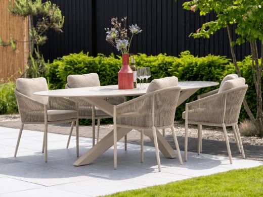 Bellagio Mineo/Furato Ellips 240 cm Gartenmöbel-Set 7-teilig