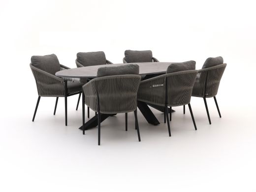 Bellagio Mineo/Induno Ellips 240 cm Gartenmöbel-Set 7-teilig