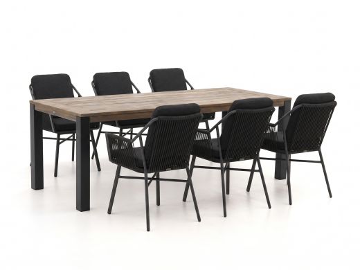 Tierra Outdoor Liv/ROUGH-S 220cm dining tuinset 7-delig stapelbaar