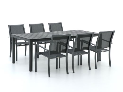 Bellagio Anzio/Fidenza 220 cm Gartenmöbel-Set 7-teilig stapelbar