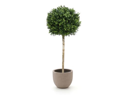 Designplants/Luca Lifestyle Buchsbaum Kugel Kunstbaum (h:110 cm) mit Terreno New Egg Blumentopf - Grün (UV beständig) (Blumentopf = Sand)