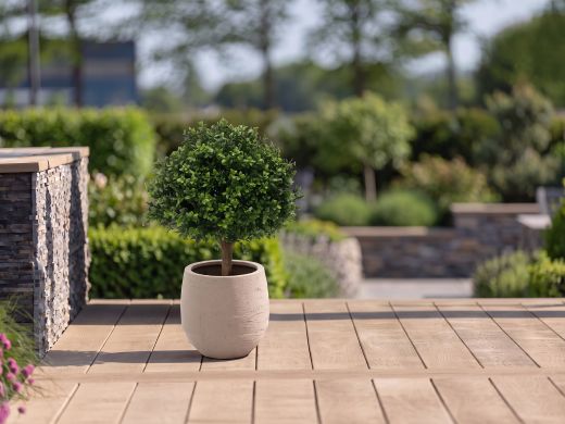 Designplants/Luca Lifestyle Buxus Kugel Kunstpflanze (h:40 cm) mit Bordo Balloon Blumentopf - Grün (UV beständig) (Blumentopf = Sand)