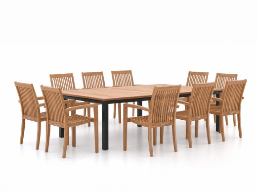 Sunyard Jakarta/Linosa 240x160 cm Gartenmöbel-Set 11-teilig stapelbar