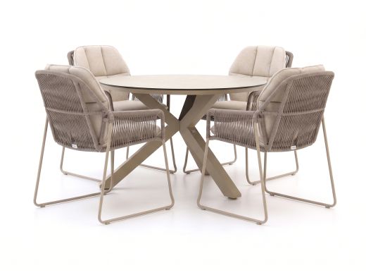 Tierra Outdoor Rivera/Orbital ø120cm dining tuinset 5-delig