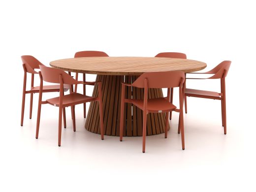 Bellagio Valli/Santa Severina ø 180 cm Gartenmöbel-Set 7-teilig stapelbar