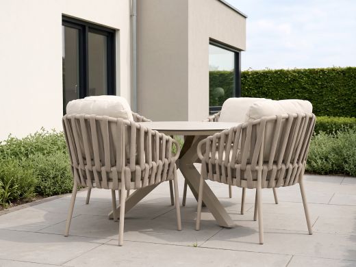 Tierra Outdoor Nuri/Orbital ø 120 cm Gartenmöbel-Set 5-teilig