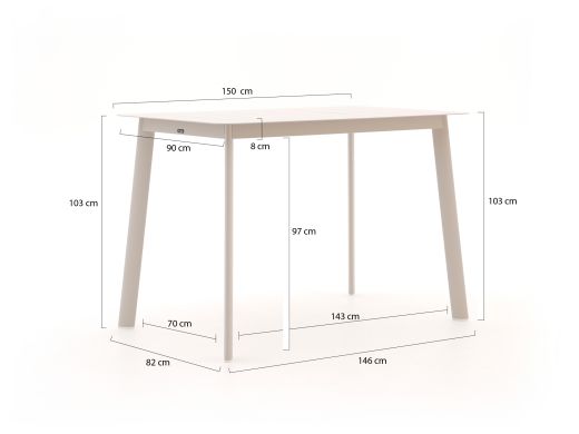 Manifesto Belpasso/Savio 150 cm Gartenbar-Set 5-teilig