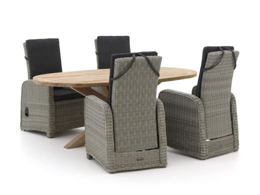 Intenso Umbria/ROUGH-Y Ellips 200 cm Gartenmöbel-Set 5-teilig verstellbar