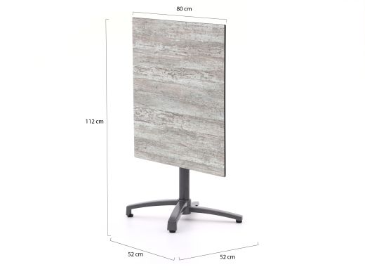 Bellagio Canzo Gartentisch klappbar 80x80x73 cm - Kunststoff