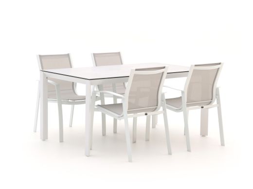 R&S Design Altea/Veneto 160 cm Gartenmöbel-Set 5-teilig stapelbar