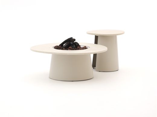 Cosidune Lounge Feuertisch-Set ø 100 cm (h: 40 cm)/ø 55 cm (h: 55 cm)