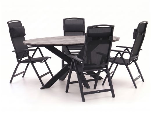 Forza Capri/Fidenza oval 180 cm Gartenmöbel-Set 5-teilig verstellbar