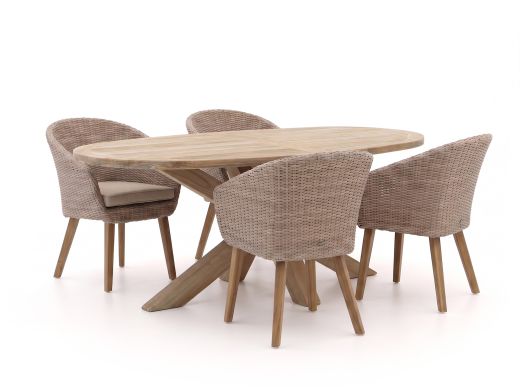 Intenso Tropea/ROUGH-Y Ellips 200 cm Gartenmöbel-Set 5-teilig