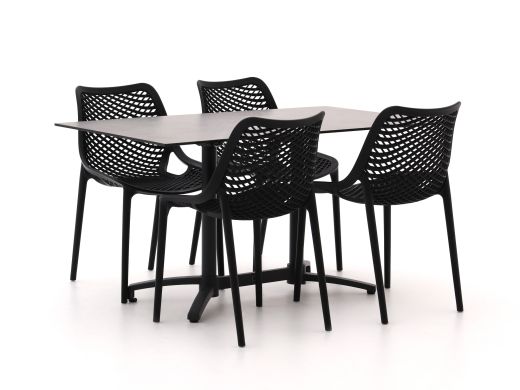Forza Ripi/Canzo 140 cm Gartenmöbel-Set 5-teilig stapelbar klappbar