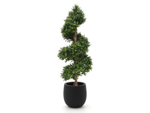 Designplants/Luca Lifestyle Buchsbaum Spirale Kunstbaum (h:140 cm) mit Grigio Balloon Blumentopf