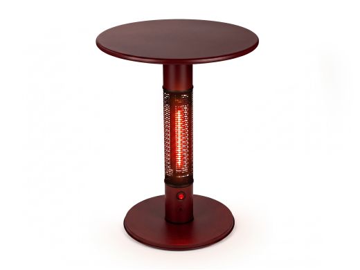 Monti HeatLine Pulse Gartentisch mit Heizstrahler 1500 W ø 60 cm (h: 75 cm) - Rot