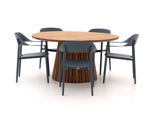 Bellagio Valli/Santa Severina ø 150 cm Gartenmöbel-Set 6-teilig stapelbar