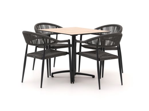 Manifesto Belpasso/Canzo 80 cm Gartenmöbel-Set 5-teilig stapelbar klappbar