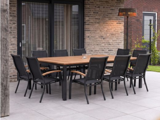 Bellagio Lugo/Linosa 240x160 cm Gartenmöbel-Set 11-teilig stapelbar